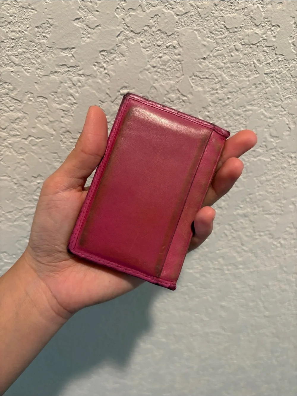 Miu Miu Fuchsia Matelassé Leather Card Holder with Gold Logo